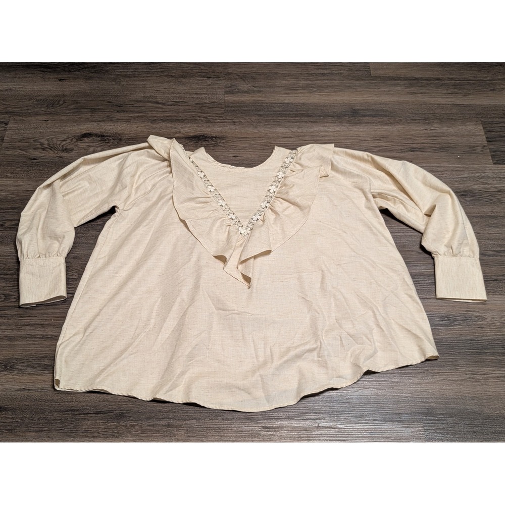 Mi Golondrina Valentina Del Oeste Beige Top Large Mexico‎ Boho
